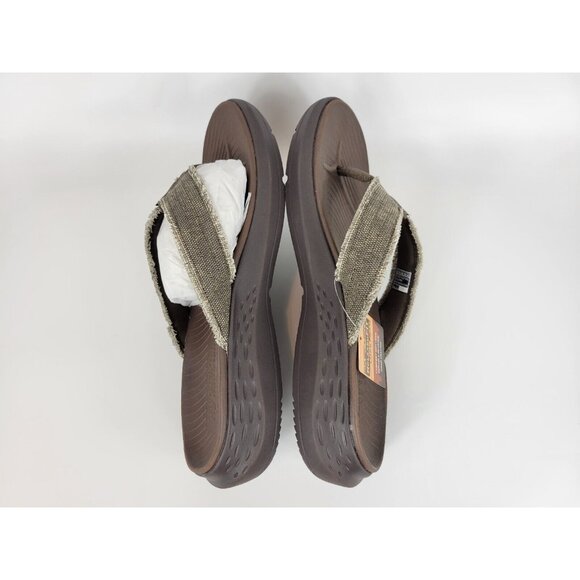 Skechers Parson SD Gino Relaxed Fit Flip Flop Sandals Mens Size 12 Brown 205225 - Picture 8 of 9